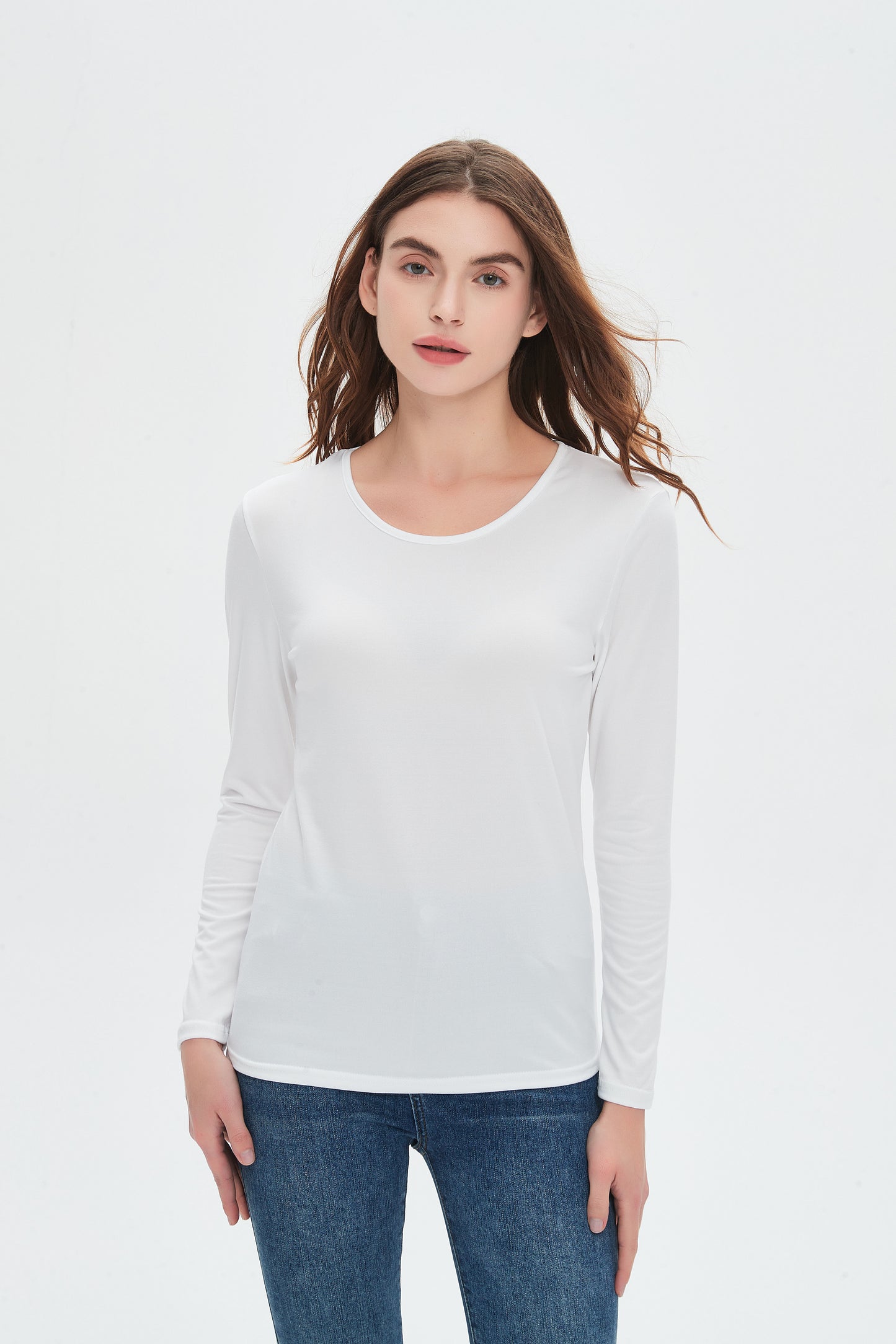 women's elastic knit base shirt