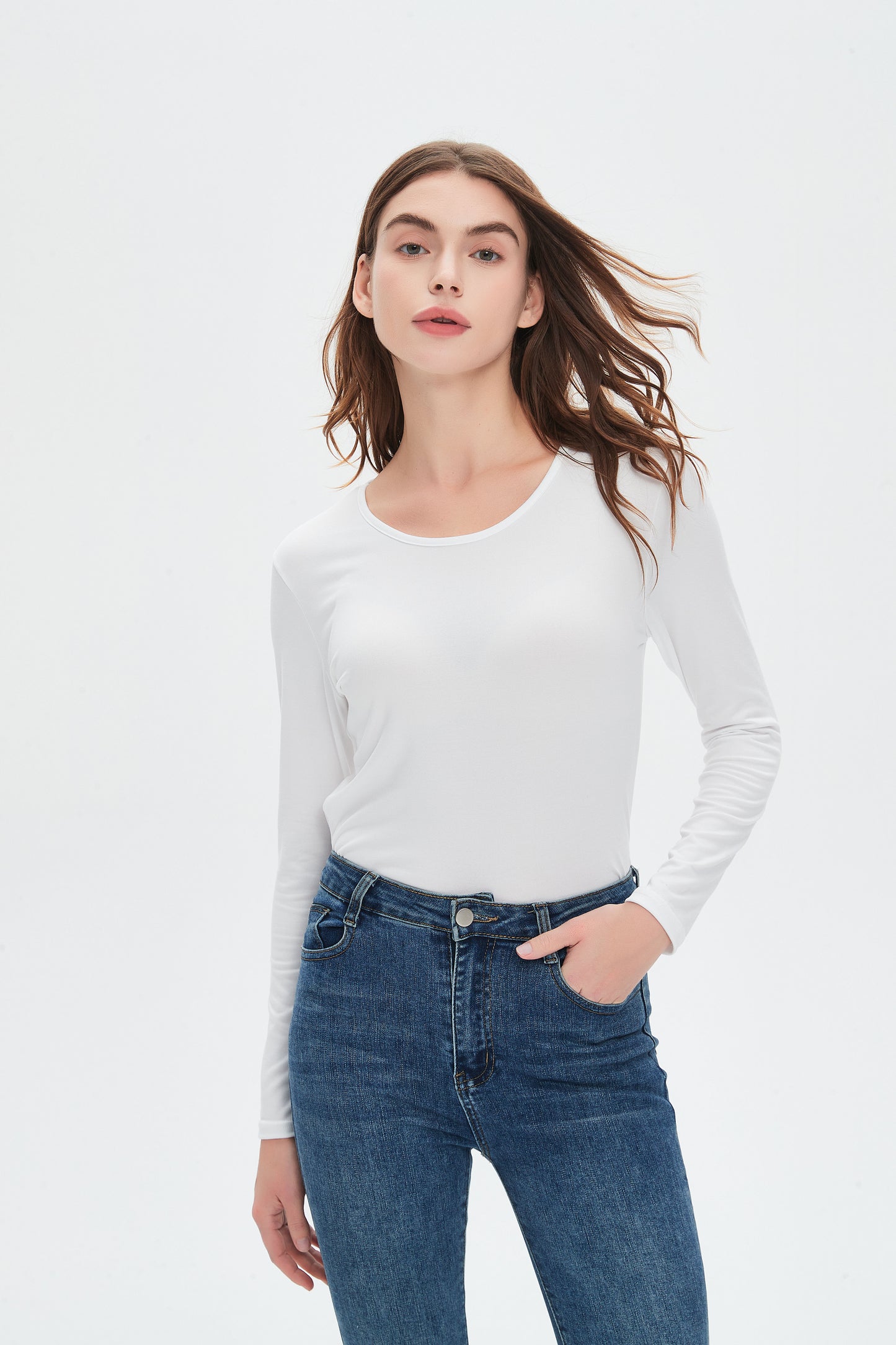 women's elastic knit base shirt