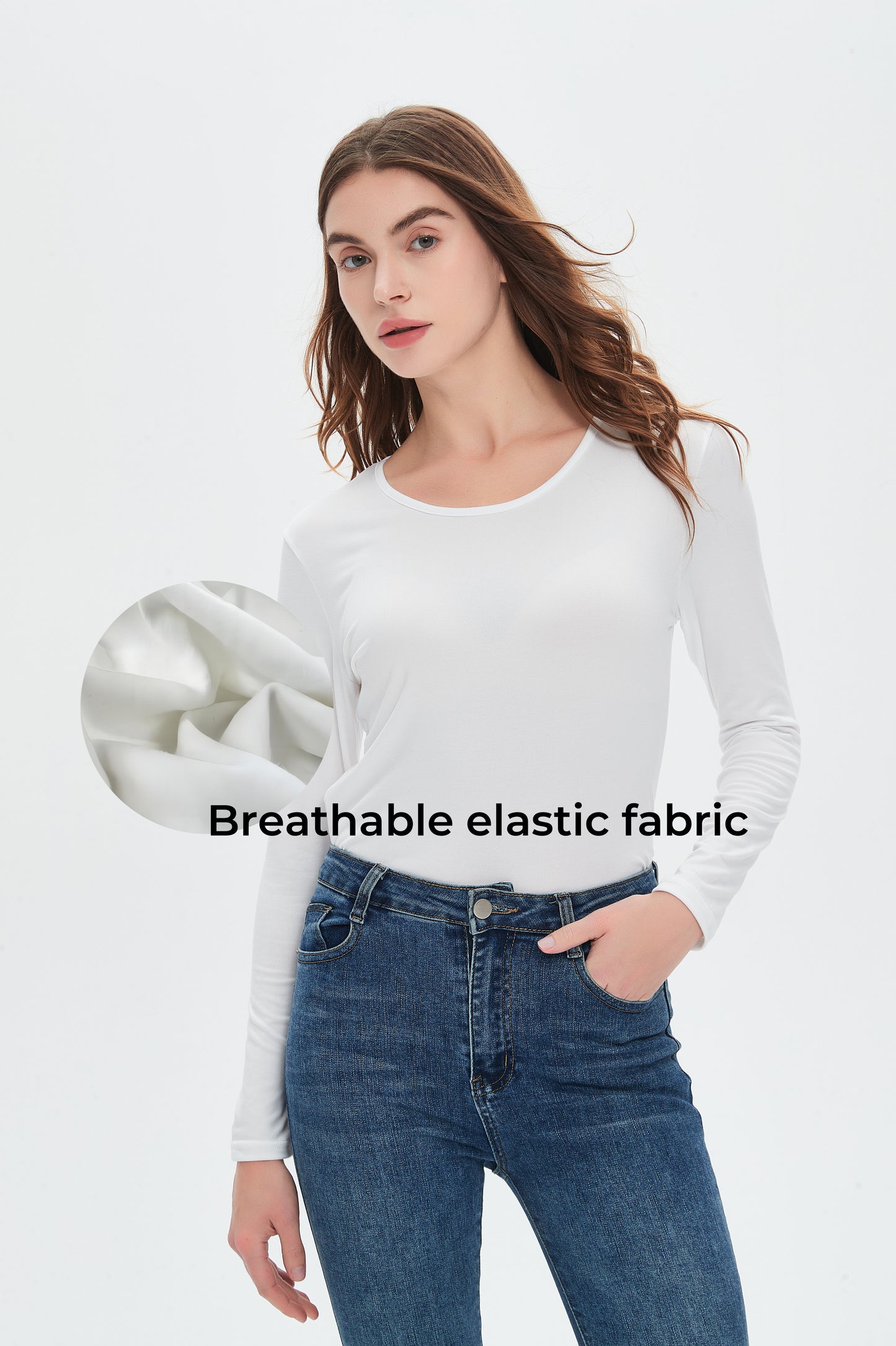 women's elastic knit base shirt