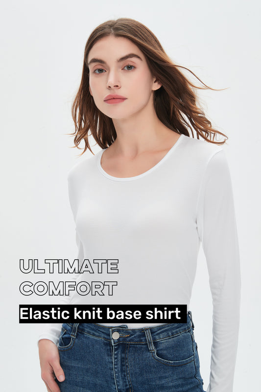 women's elastic knit base shirt